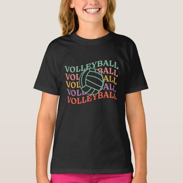 Retro Volleyball Sport T Shirt (Framsida)