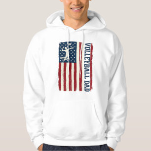 Retro Volleyboll Pappa Patriotisk Flagg Shirt Desi Hoodie