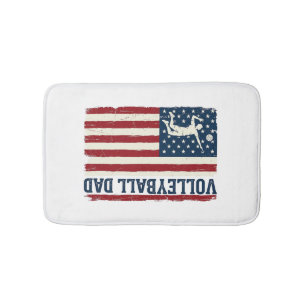Retro Volleyboll Pappa Patriotisk Flagga Tröja Des Badrumsmatta