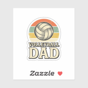 Retro Volleyboll Pappa Retro T-Shirt Design_1 Klistermärken