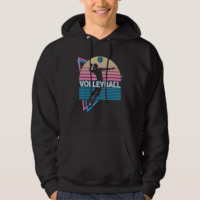 Retro Volleybollspelare Hoodie (Framsida)