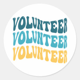 Retro Volunteer Runt Klistermärke