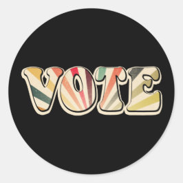 Retro Vote Ut ur omröstningen med Vintage Sunburst Runt Klistermärke
