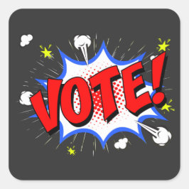 Retro Vote Ut ur omröstningen och 70:s Tecknad Fyrkantigt Klistermärke