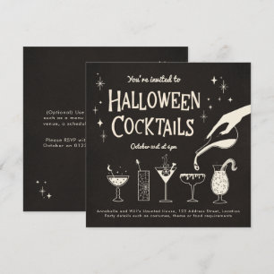 Retro Vuxen Halloween Drinks and Cocktails inbjuda Inbjudningar