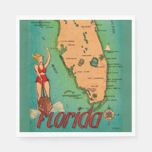 Retro vykort av Florida Pappersservett