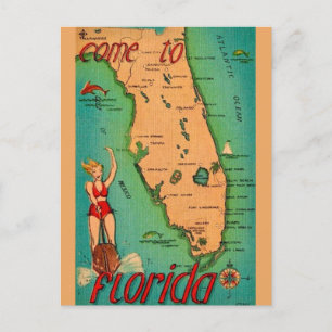 Retro vykort från Florida