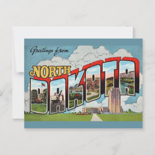 Retro vykort från North Dakota