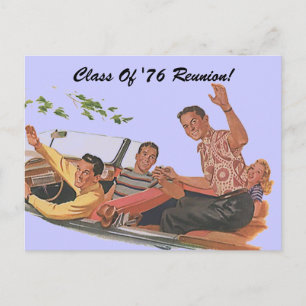 Retro vykort Klassåterträff Vänner Klasskamrater