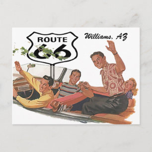Retro vykort Route 66 Mellanlandning Reklam Resa g