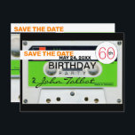 Retro W Audiotape 60-årsdag Spara datum HPC Helg Vykort<br><div class="desc">Gamla vita band (audio-kassett) med gröntens märkre att anpassa med ditt namn och datum. Utformning av vykort för vågrät med texter för 60-årsdagen Spara det datum du vill anpassa (fram och tillbaka). Du kan enkelt ändra text (teckensnitt, färg, storlek och placering) genom att klicka på anpassningsknappen. Tillgänglig för andra modeller...</div>
