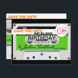 Retro W Audiotape 60-årsdag Spara datum HPC Helg Vykort<br><div class="desc">Gamla vita band (audio-kassett) med gröntens märkre att anpassa med ditt namn och datum. Utformning av vykort för vågrät med texter för 60-årsdagen Spara det datum du vill anpassa (fram och tillbaka). Du kan enkelt ändra text (teckensnitt, färg, storlek och placering) genom att klicka på anpassningsknappen. Tillgänglig för andra modeller...</div>