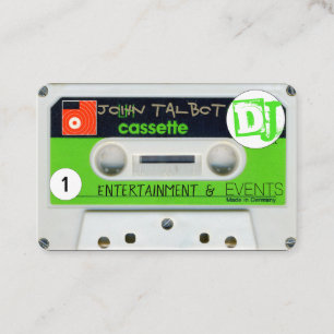 Retro W Audiotape Cassette DJ-Affärskort Visitkort
