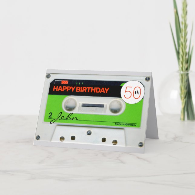 Retro W Audiotape K7 50 år gamla recto-verso C Kort (Framsida)