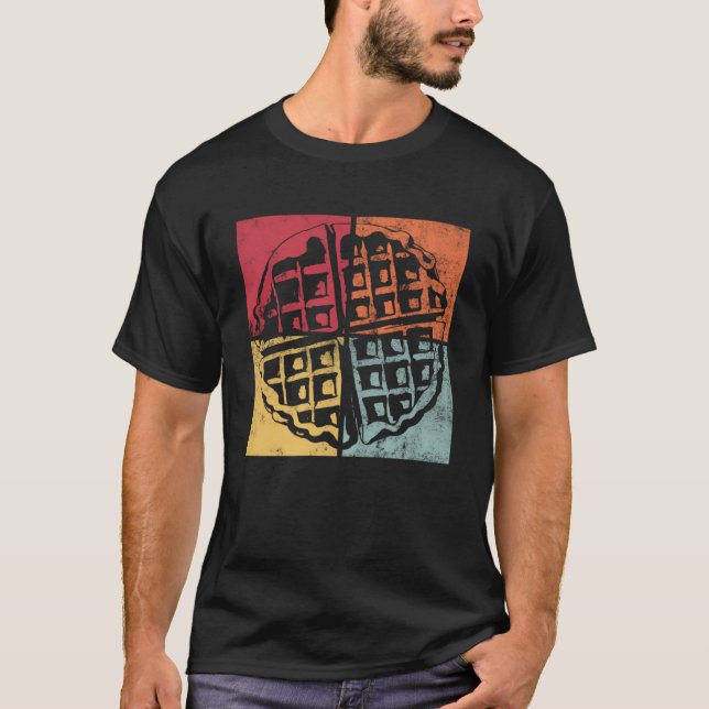 Retro Waffle Gourmet Hobby Chef T Shirt (Framsida)