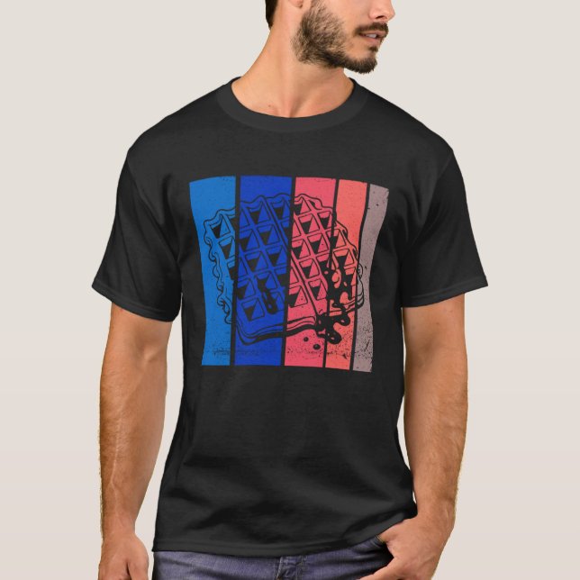 Retro Waffle Hobby Chef Syrup Gourmet T Shirt (Framsida)