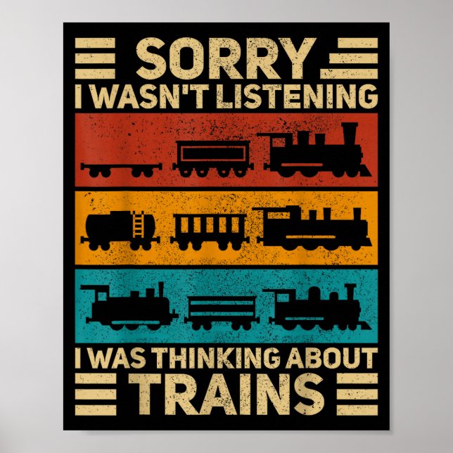 Retro Wagon Train Älskare Modelljärnvägs Konduktör Poster (Framsidan)