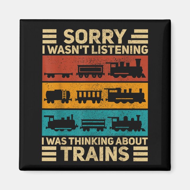 Retro Wagon Train Lover Model Railroad Conductor F Magnet (Framsidan)