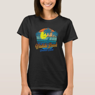 Retro Waikiki Beach Honolulu Hawaii Summer Beach V T Shirt