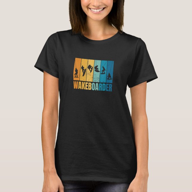 Retro Wakeboard for Wakeboarding T Shirt (Framsida)
