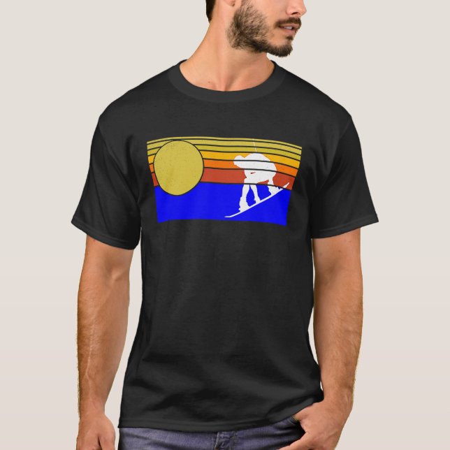 Retro wakeboarder sunset wakeboarding wakeboard t shirt (Framsida)