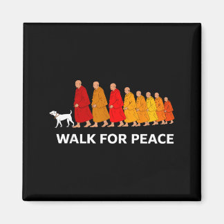 Retro walk for peace monks with aloka dog  magnet