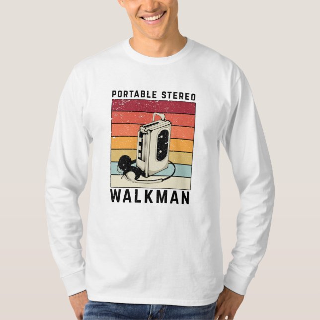 Retro Walkman Music T Shirt (Framsida)