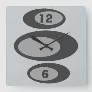 Retro Wall Clock - Bytbar bakgrund Färg! Fyrkantig Klocka