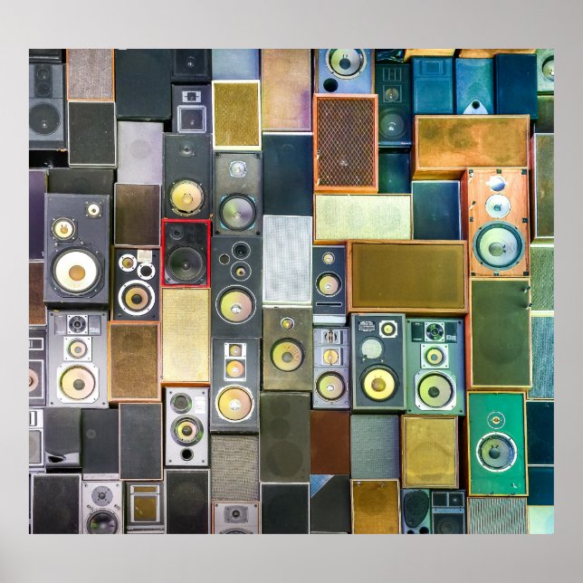 Retro Wall-Hung: Vintagens högtalardesign Poster (Framsidan)