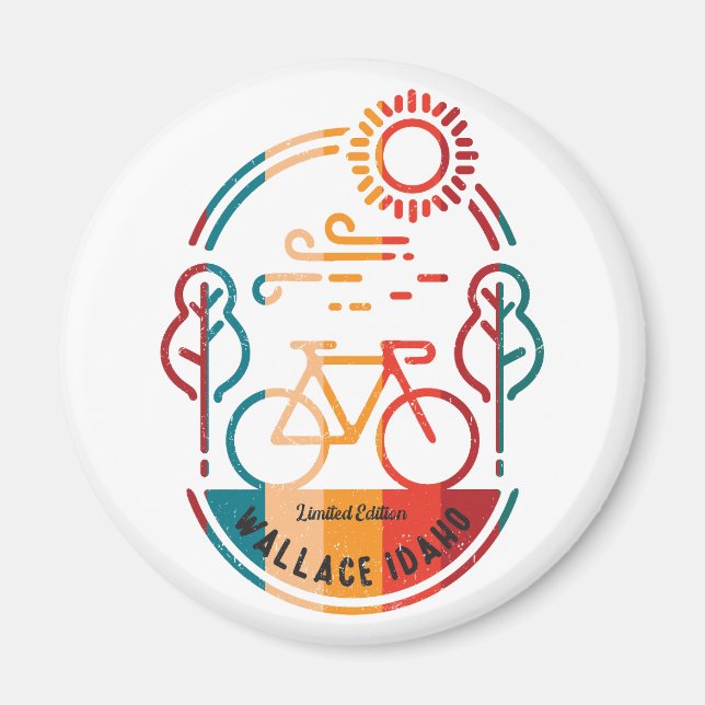 Retro Wallance Idaho Bike Trail. Magnet (Framsidan)