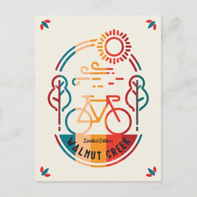 Retro Walnut Bäck Bike Trail. Vykort (Framsida)