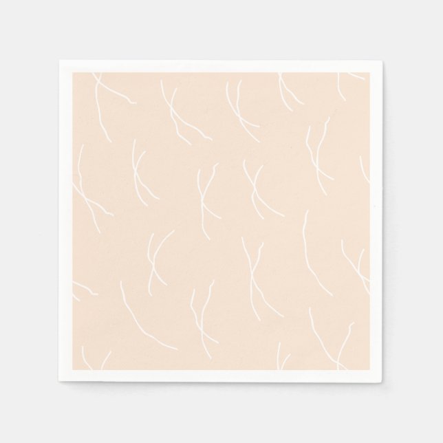 Retro Warm Abstract Dashes | Light Apricot Pappersservett (Framsidan)