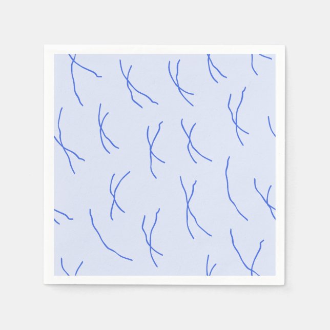 Retro Warm Abstract Dashes | Royal Blue Pappersservett (Framsidan)