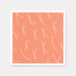 Retro Warm Abstract Dashes | Salmon Pink Pappersservett