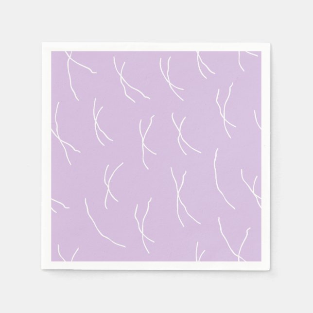 Retro Warm Abstract Dashes | Soft Lilac Pappersservett (Framsidan)