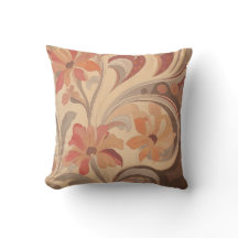 Retro Warm Blommigt Pillow