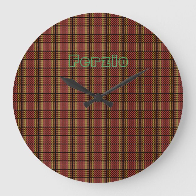 Retro Warm Circles Stor Klocka (Framsida)