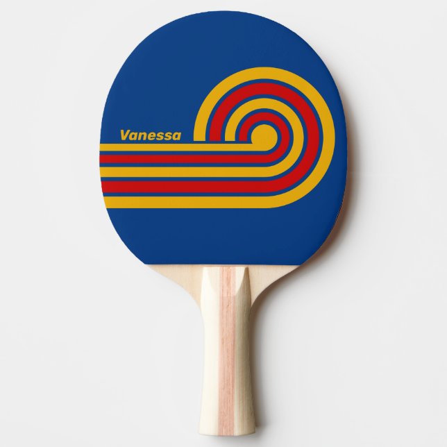 Retro Warmhearted Curl-ränder med namn Pingisracket (Framsidan)