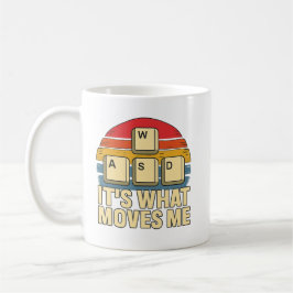 Retro WASD Gaming Keys Funny PC Gamer Design, retr Kaffemugg