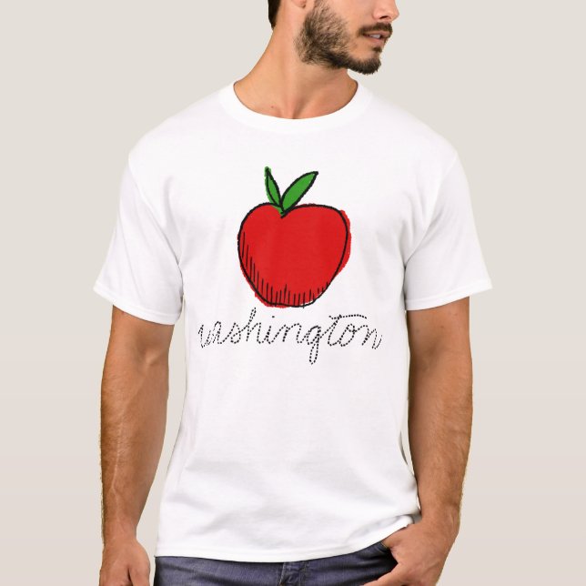 Retro Washington Apple T Shirt (Framsida)