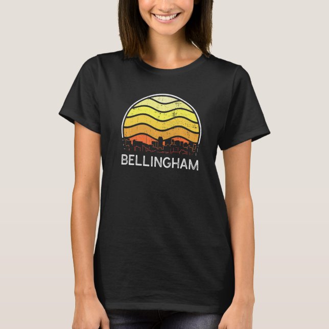 Retro Washington Bellingham Visitors Skyline Vinta T Shirt (Framsida)