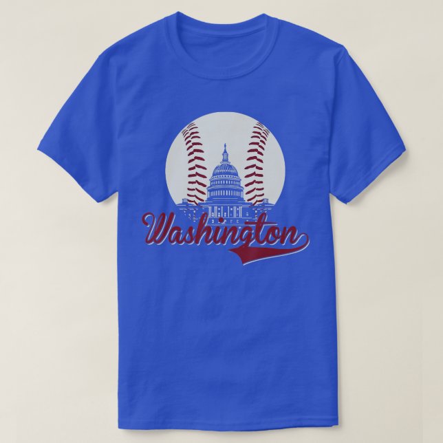 Retro Washington DC Baseball National Mall Silhoue T Shirt (Design framsida)