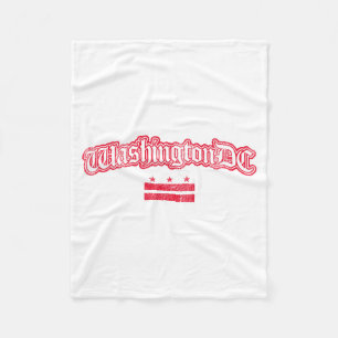 Retro Washington Dc Flag Souvenir Långärmad  Fleecefilt
