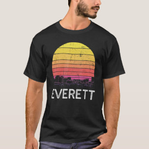 Retro Washington Everett Skyline Vintage Urban Bui T Shirt