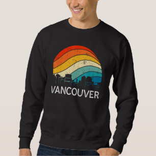 Retro Washington Vancouver Siluett Vintage Urban S Lång Ärmad Tröja