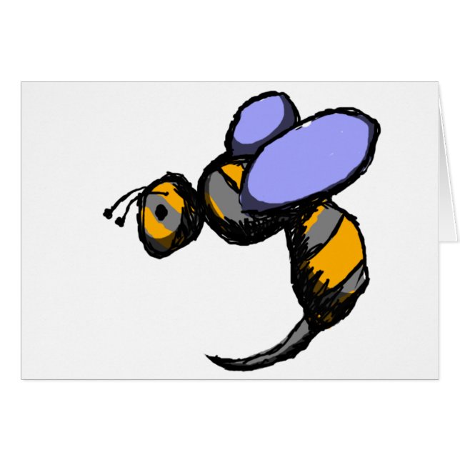 Retro Wasp Hälsningskort (Framsidan Horizontal)