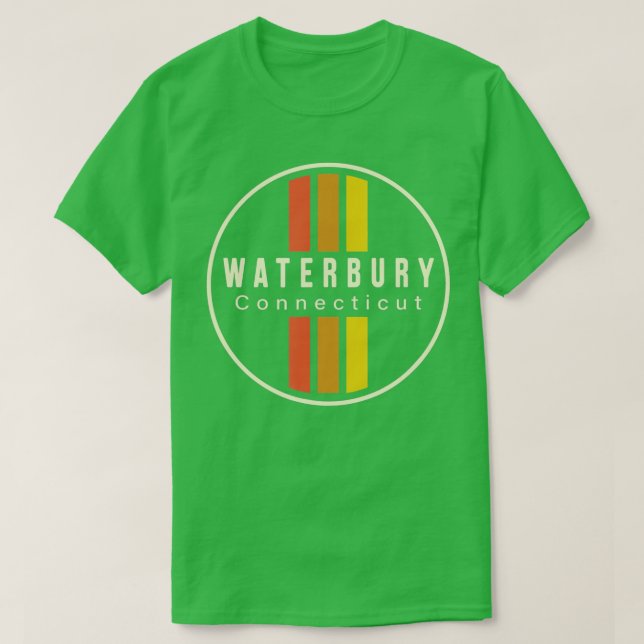 Retro Waterbury Connecticut T Shirt (Design framsida)