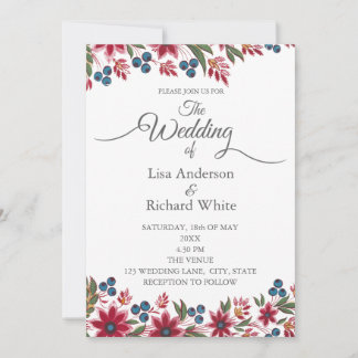 Retro Watercolor-Blommigtar Inbjudningar