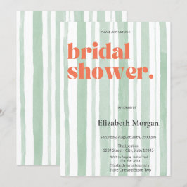 Retro Watercolor Grönt Rand Möhippa Inbjudningar