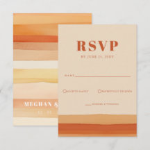 Retro Watercolor Rand Terracotta Orange Bröllop